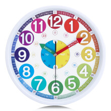 Lafocuse 12 Inch Silent Colorful 3D Numbers Telling Time Teaching Clock, Learning Wall Clock for Kids Boys Girls, Quartz Decorative Children Wall