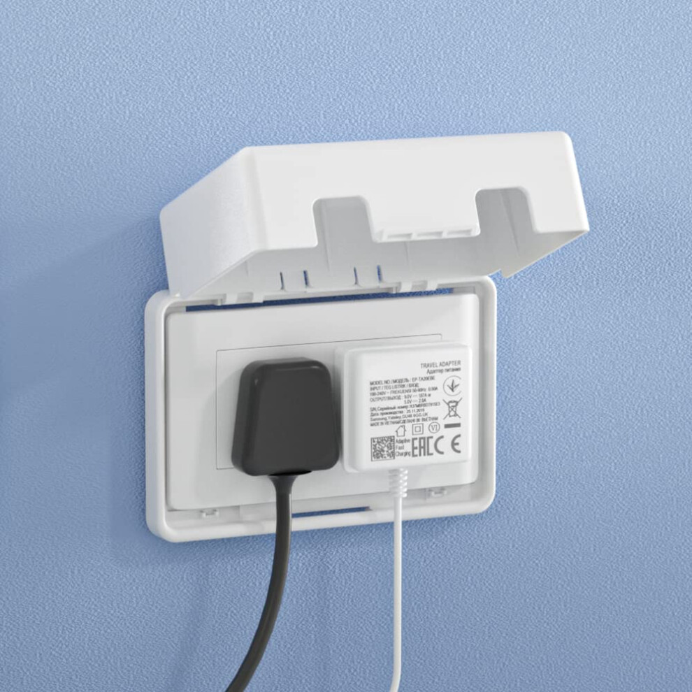 Safelon 1 Pack Double Uk Socket Cover Box For Baby Safety, Childproof Electrical Outlet & Plug Cover Box With Waterproof Splashes, Switch Protector 8000003766776