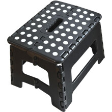Armo? Folding Stool Step Down Footstool With Carry Handle Compact Foldable Foot Stool DIY Footstool Ladder MAX Weight 150KG (Black)