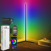 Corner Floor Lamp, 165cm Smart RGB LED Floor Lamp with App Remote Control, Music Sync, DIY Mode, Timer, 16 Million Colour Changing Standing Lamp,