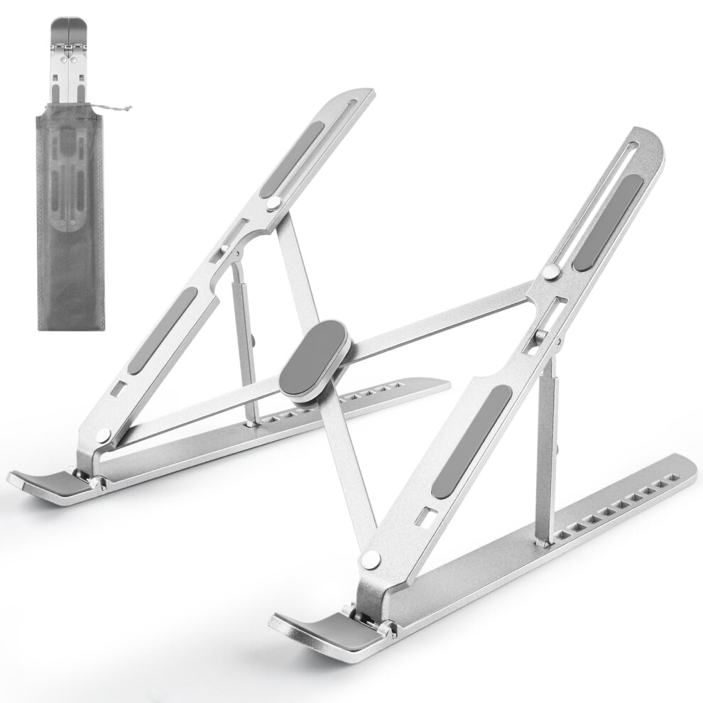 Laptop Stand For Desk Adjustable, Folding Tablet Stand Aluminum Portable Laptop Riser For Desk, Foldable Computer Stand Laptop Holder For Notebook Pc 5051225155643