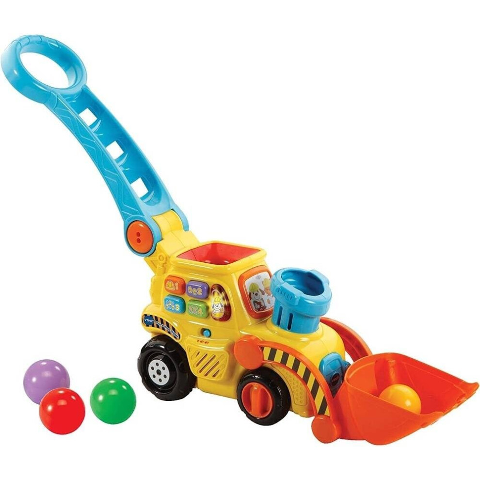 Vtech Pop And Drop Digger, Educational Push Along Digger For Toddler, Toy Gift For 12 Months To 2 3 Years Boys And Girls. English Version