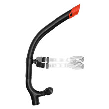 Zwemtraining Snorkel Middengemonteerd Mondstuk Eenrichtingsventiel voor Baantjeszwemmen Training Jeugd Kind Zwart