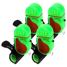 Fishing Bite Alarm with LED Light,Fish Bite Alarm Sound Bite Alert Bell with LED Lights for All Fishing Poles 4PCS