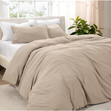 (Single, Sandwash Pebble) Duvet Cover - Lightweight - Cooling Duvet Cover - Bed Duvet Cover with 1 Pillowcase