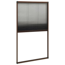 vidaXL Plisse Insect Screen for Windows Aluminium Brown 80x160 cm Screening