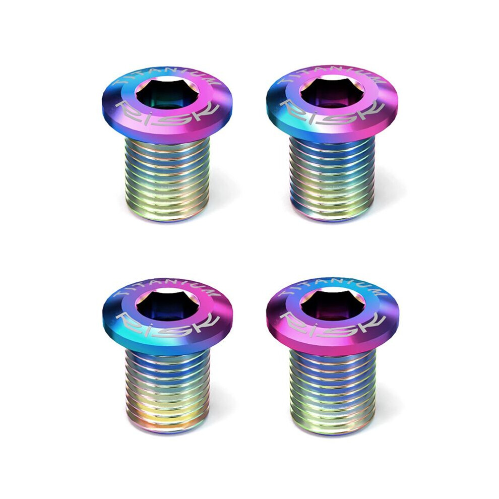 Risk 4Pcs Road Bicycle Disc Kit Screws Titanium Alloy Chainring Bolts For Road Bikes 5800 Ut6800 R8000 Da9000 R9100 6031417199401