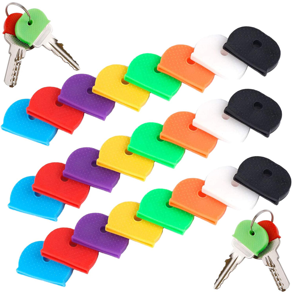 Key Caps Covers Key Cover Keycaps Key Colour Caps Flexible Key Covers Easy To Identify Door Keys 8 Colors 24 Pieces 5002679564727