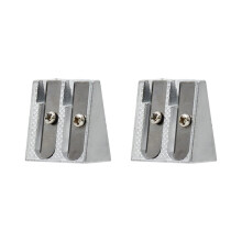 2PCS Metal Pencil Sharpeners with 2 Holes, Metal Sharpener Pencil Sharpeners for Scho