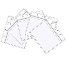5PCS Plastic Card Holder,Clear Waterproof Plastic Badge Holders Name Tag Clear Badge ID Card Holder,Wallets Pocket Holder Double Sided Badge Holders