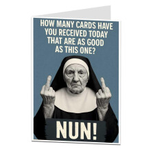 LimaLima Funny Rude Birthday Card – Hilarious Nun Joke Card for Men or Women – Offens