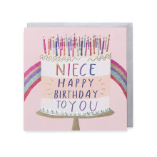 Kindred UK Greetings Niece - Happy Birthday Cake Card, 159x159mm