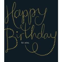 UK Greetings | Birthday Card | Happy Birthday Gifts | Her/Him | Gold Lettering Design | With Envelope | 165 x 190 mm
