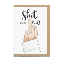 Sketchy Print Co - Funny Wedding & Engagement Card - It Just Got Real - For Friend or Fiancé