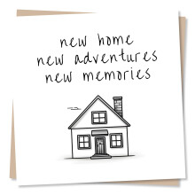 New Home Card, Housewarming, Congratulations - New Adventures - for Friend, Family - Made in UK