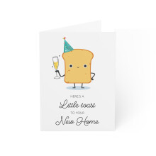 New Home Greeting Card - Toast Illustration - 6 x 8 Inch - Made in UK
