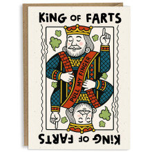 Funny Father's Day Card for Dad - King of Farts - From Son or Daughter - Birthday or Fathers Day Card for Husband, Grandad, or Men