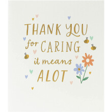 UK Greetings | Thank You Card | Appreciation Cards | Her/Him | Floral Design | With Envelope | 18.4 x 15.9 cm