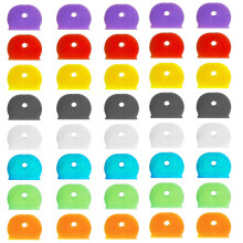 40 Pcs Key Covers Caps, Key Caps Covers Tags Set Flexible Key Covers Coloured Key Identifiers Caps Key Colour Caps Key Cap Label for Easy Identifying
