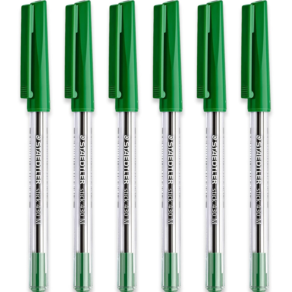 Staedtler Medium 0.5Mm 430 M Stick Ballpoint Pens Writing Pen Smooth - Green Ink