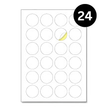 Double Dragon, 600 Round Sticker Labels, 40mm Diameter, White Self-Adhesive, on 25 A4