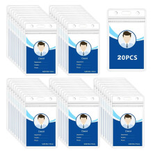 20pcs Plastic Card Holder for Lanyard, Vertical Clear ID Card Holders, Waterproof Nam
