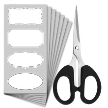 Armiz 100 Pcs Jam Jar Labels with 1 Scissors - White Sticky Labels for Jars Perfectly