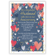 IC&G Wonderful Husband Anniversary Card - Happy Anniversary Card with Love Heart Bord