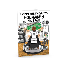 Football Birthday Card for Number 1 Fulham Fan – Lots of Club Inspired Details – Larg