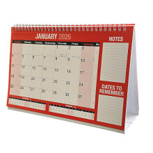 2026 Desktop Calendar Freestanding Flip Month to View Spiral Bound Canender