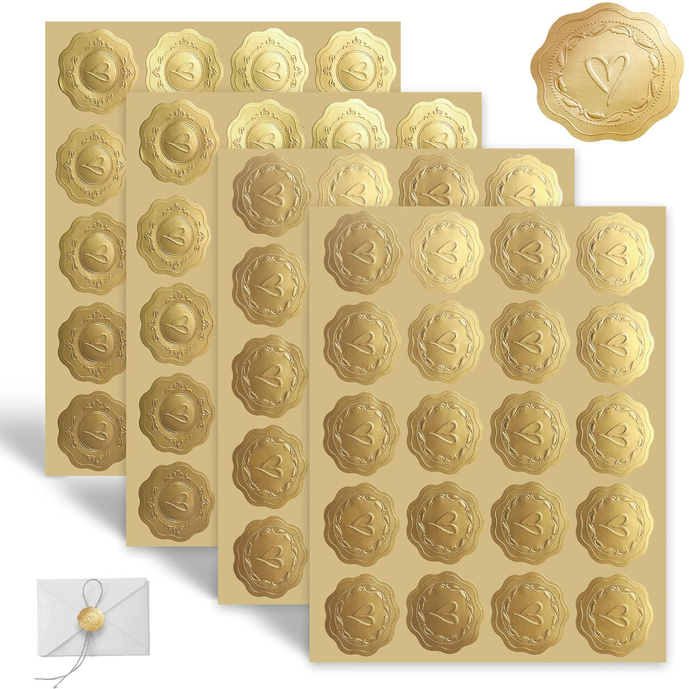 Photos - Other Office Equipment Gold Embossed Envelope Seal Stickers,Seal Stamp Stickers, Self-Adhesive Envelope