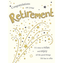 Piccadilly Greetings Group Ltd Traditional Large Card Retirement - 12 x 9 inches - Piccadilly Greetings,multi