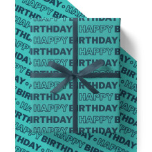 4 x Birthday Wrapping Paper for Men - HUGE 43% BIGGER [84cm x 60cm] Premium Eco Gift Wrap for dad, husband, brother, son, boys, friend or anyone (4 S