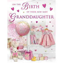 Regal Publishing Baby Card Birth Of Granddaughter - 8 x 6 inches - Piccadilly Greetings