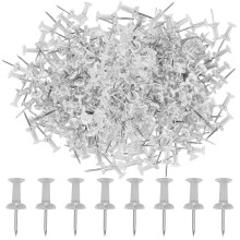 HXMJIED 400pcs Transparent Push Pins,Plastic Head Drawing Poster Tacks Needle, Clear