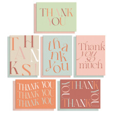 S&O Boho Thank You Cards with Envelopes, Blank Decor Sheets for Handwritten Messages, Set of 24 Greeting notes and covers, Assorted Thank You Cards w