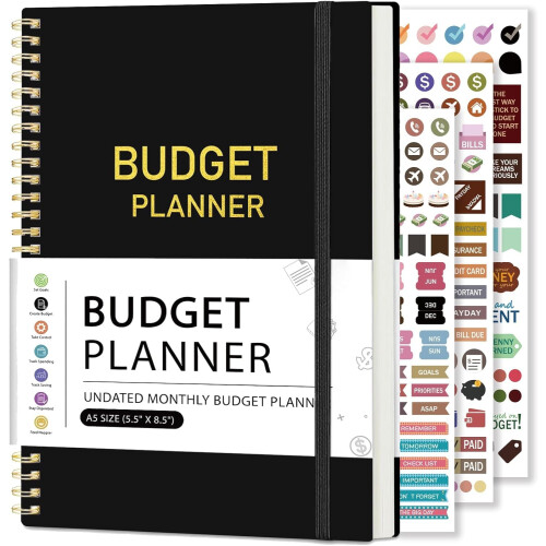 Budget Planner Account Book Monthly Expense Tracker, Saving Tracker, Debt Tracker, Mo