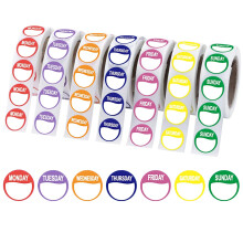 Days of The Week Stickers, 3500 Pcs Day Dots Food Labels Kitchen Date Stickers Label for Food Labeling Catering Full Week Days Dot 7 Roll