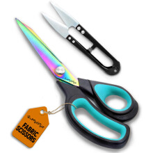 STYLIFYZ Fabric Scissors, 9.5 Inch Dressmaking Scissors, Titanium Coated Stainless Steel Sewing Scissors, Multi-Purpose Sharp Shears with Soft Grip