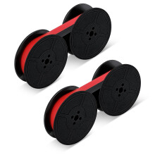 2 Pairs Universal Typewriter Ribbon, 1/2 Inch Wide Black and Red Ink Ribbon Twin Spoo