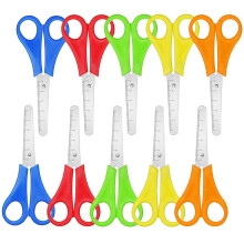 10 Pcs Kids Scissors,Children Blunt tip Safety Scissors,Children Safety Plastic Handle Handmade Preschool Training Scissor with cm-Scale for Scrapboo