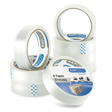 Rapesco 1808 Transparent Adhesive Tape Rolls, 26 mm x 66 m, Clear Refills, Pack of 8