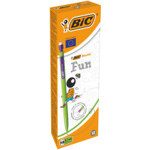 BIC Matic Fun 0.7mm Mechanical Pencils - Assorted Colours, Box of 12,Yellow,Blue,Green,White