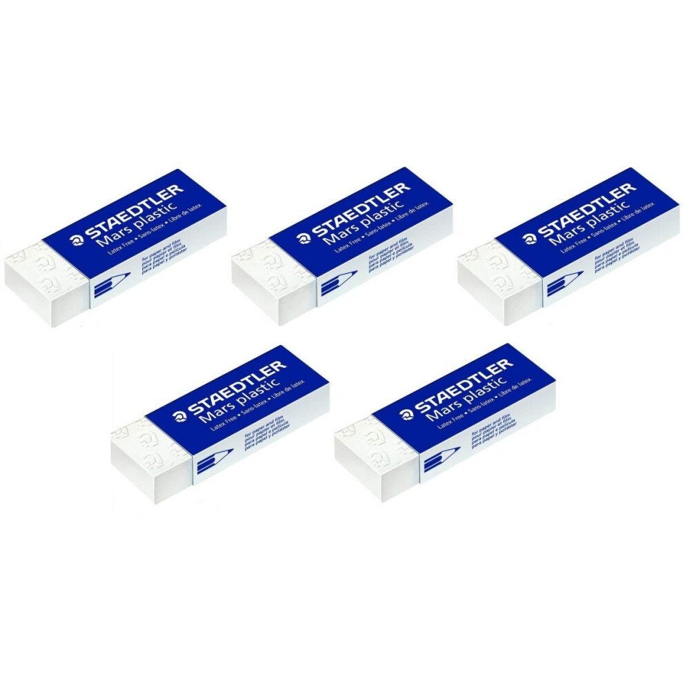 Staedtler 5 X Mars Plastic Pencil Eraser Rubbers School Office Drawing