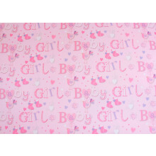 Simon Elvin BABY GIRL WRAPPING PAPER - 2 SHEETS OF GIFT WRAP & ONE TAG - SE2595