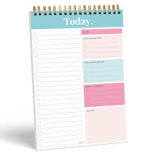 S&O Daily Planner Notepad for Productivity - 52 Page Routine To Do List - Undated Writing pad and Organizer