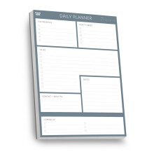 A4 Daily Planner Pad by Clear Mind Concepts - 100 Undated Tear-Off Sheets - Thick 120gsm To Do List & Productivity Desk Organiser for Work