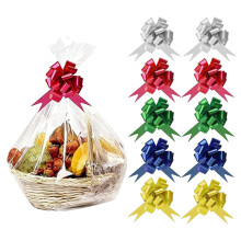 10Pcs 40 * 30" Extra Large Hamper Cellophane Wrap and Bow Set Hamper Cellophane Wrap