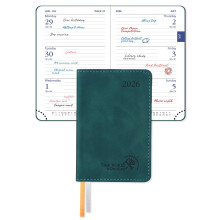 POPRUN Mini Pocket Diary 2026 A7 Week to View 12 x 8 cm, Palm-sized Slimline Calendar