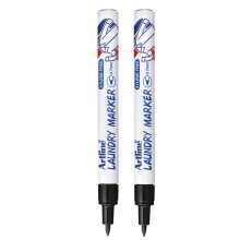 Artline Pack of 2 Laundry Marker Pens (Black). Wash Resistant Fabric Pens Permanent f